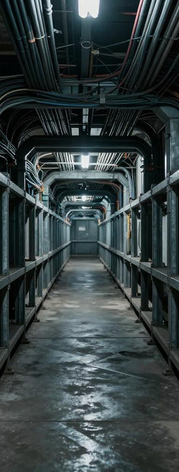 狭长电缆廊道场景